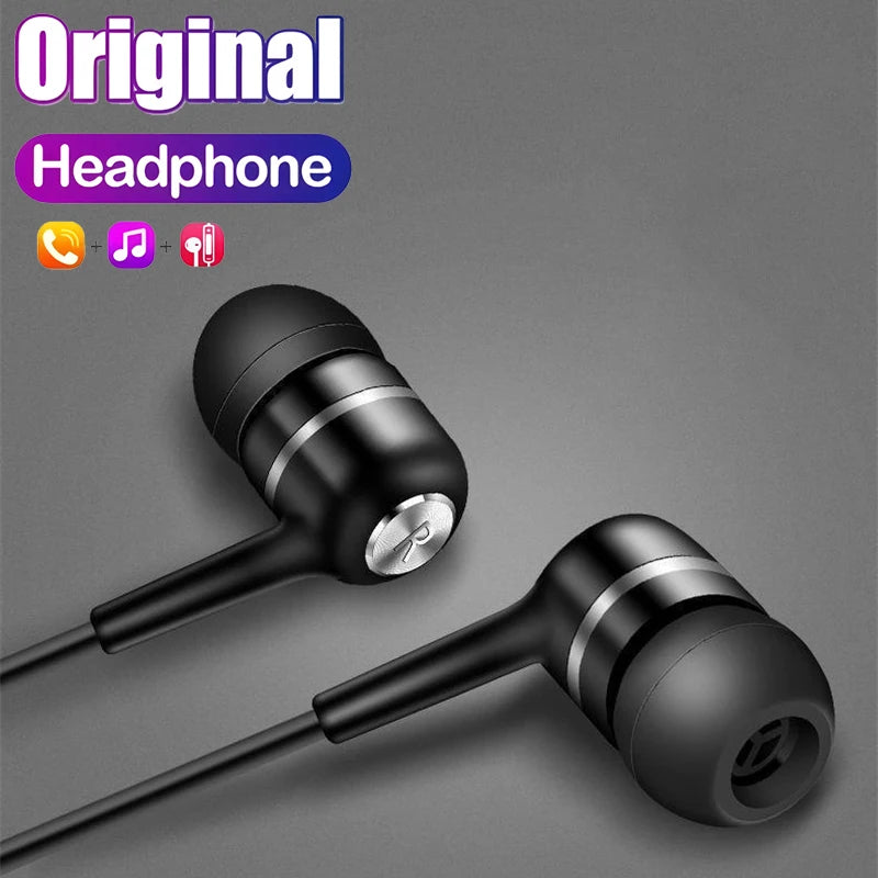 3.5mm Wired Headphones In Ear Headset Wired Earphones with Microphone Bass HiFi Stereo Earbuds Sports In-line Control For Phones
